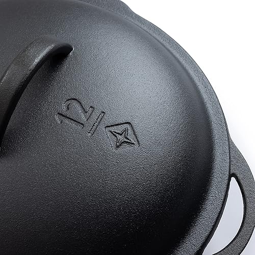 Miniatura 3 de Barebones Tapa de sartén de hierro fundido de 12 pulgadas, tapa para varias sartenes antiadherentes y utensilios de cocina, tapa de sartén de