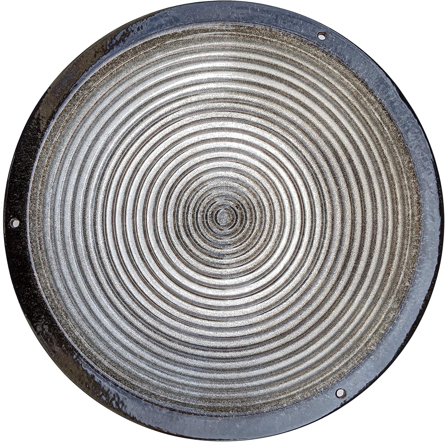 BYER OF MAINE Circles Post Bird Bath, Outdoor Garden and Patio Decor, Porcelain, Glaze Finish, Steel Mounting Post, Outside Bird Pond Fountain, 14"x14"x30", Granite
