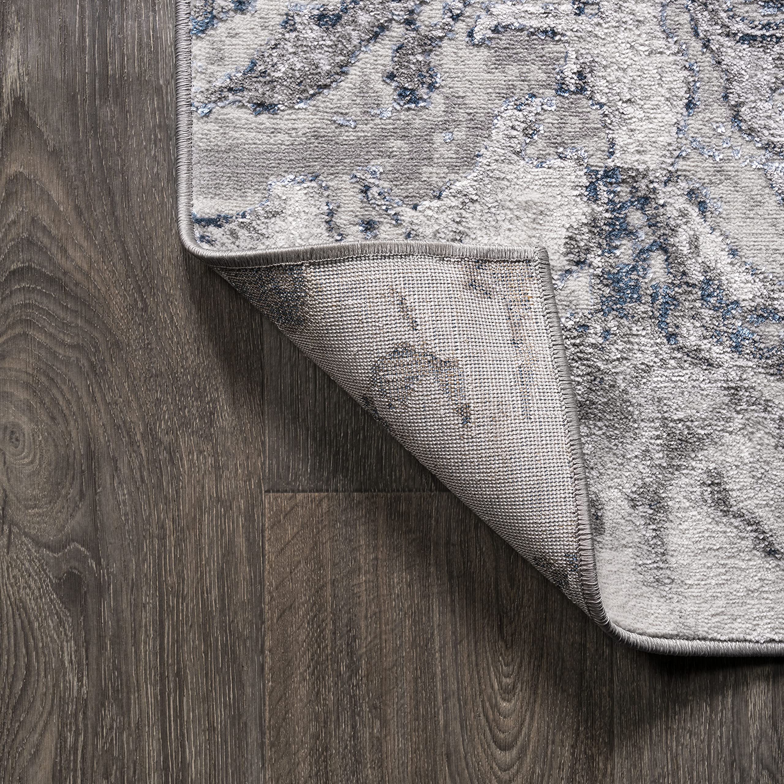 JONATHAN Y SOR203B-8 Verdure marmorizzato astratto tappeto interno, casual, contemporaneo, pulizia di transizione facile, camera da letto, soggiorno, non spargimento, grigio/blu, 240 cm X 300 cm