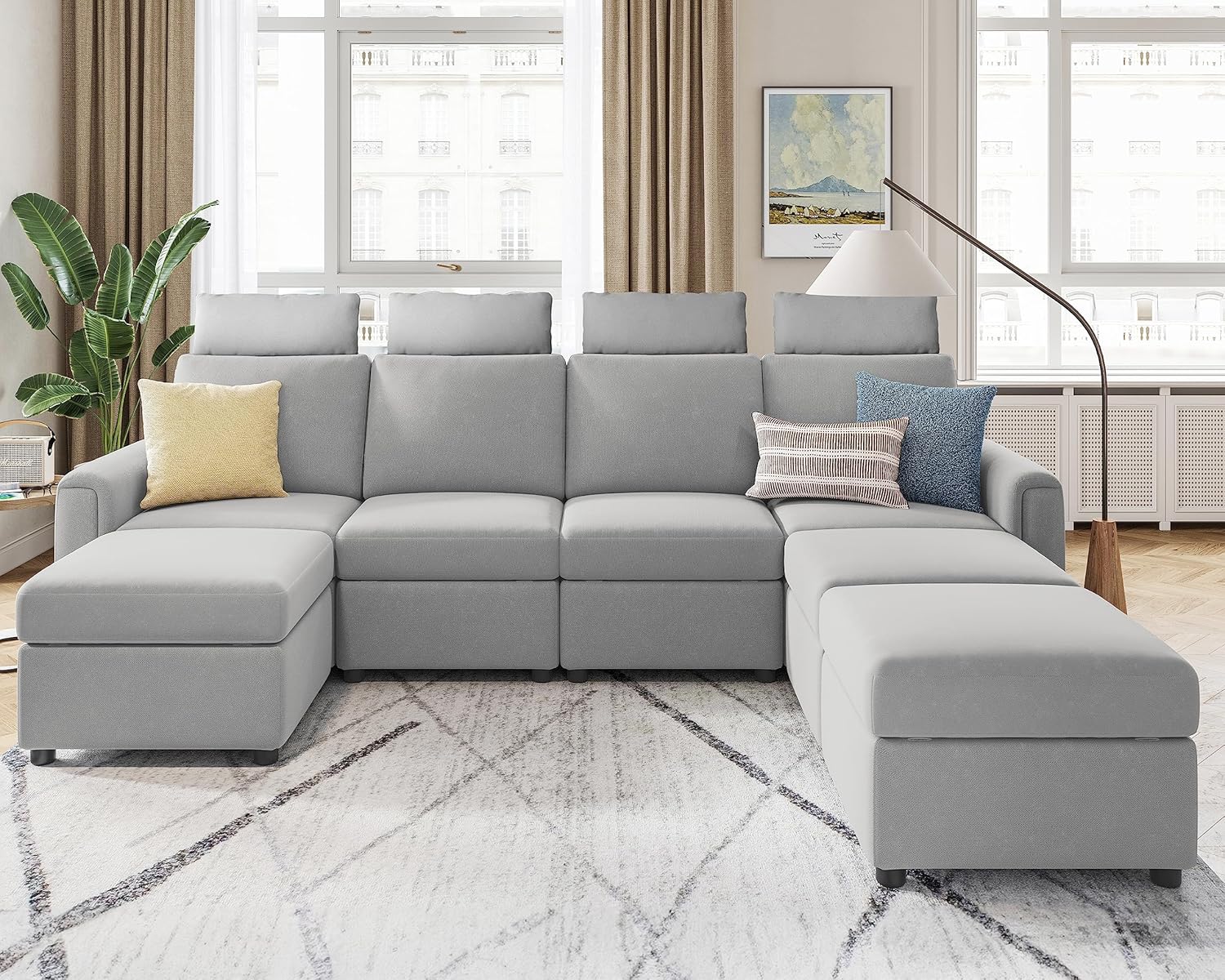 LINSY HOME Modular Sectional Sofa, Upgraded High Back