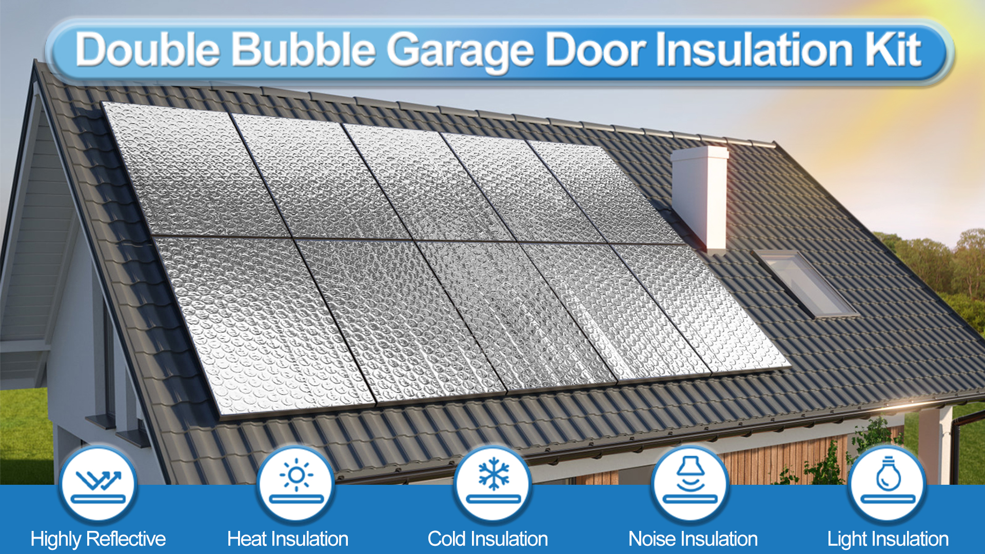 Garage Door Insulation Kit 16P Double Bubble Window Heat