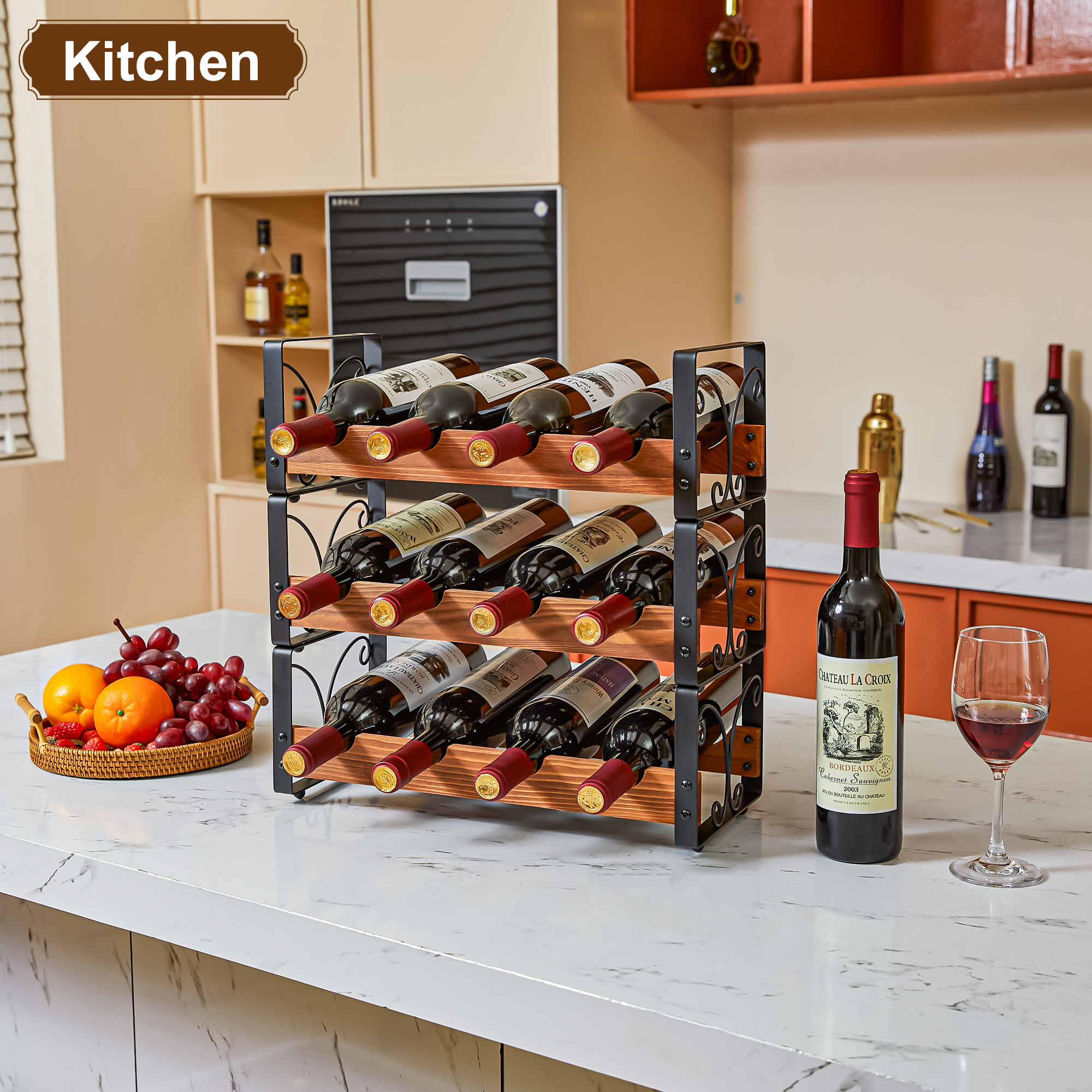 Amazon.com: X-cosrack Wine Rack Countertop, 3-Tier 12