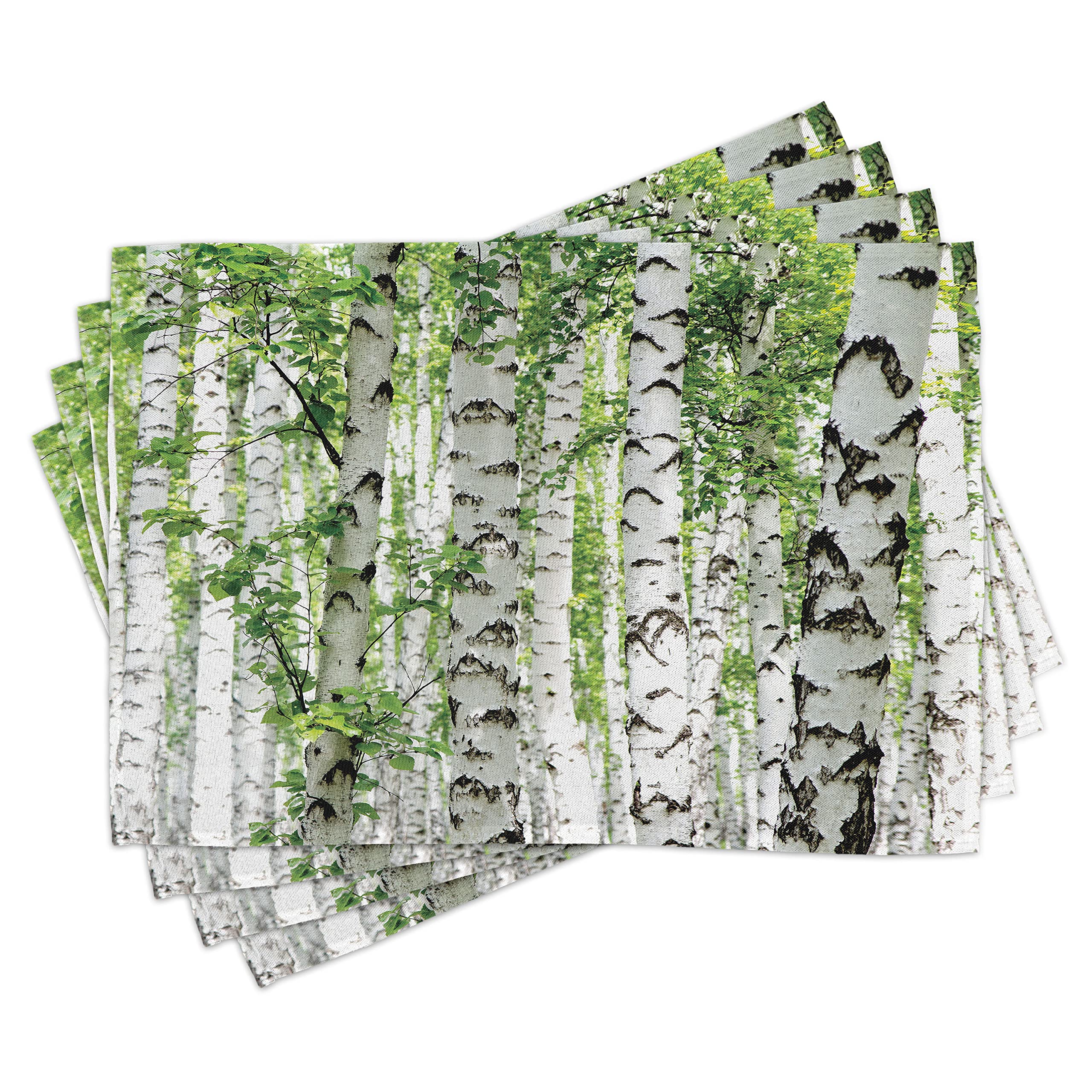 ABAKUHAUS Set 4 Tovagliette Americane Mucca | Tessuto Poliestere Impermeabile | Lavabili In Lavatrice | 45x30 Cm | Decorazione Tavola Natura