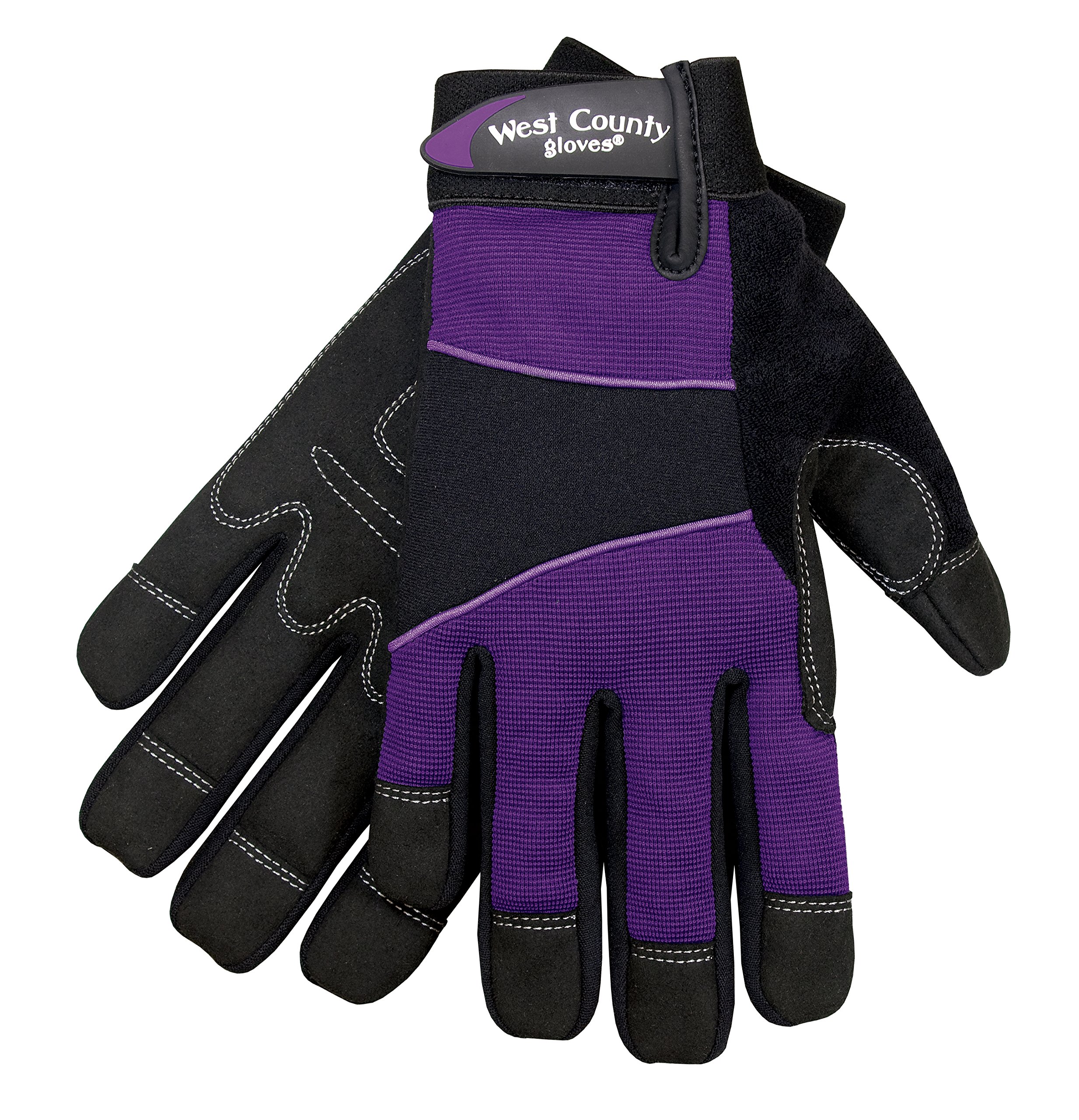West Chester Protective Gear 012I/S - Guantes de jardinería para mujer, talla pequeña, Iris, guantes de trabajo con respaldo de licra de cuatro vías, puño ajustable