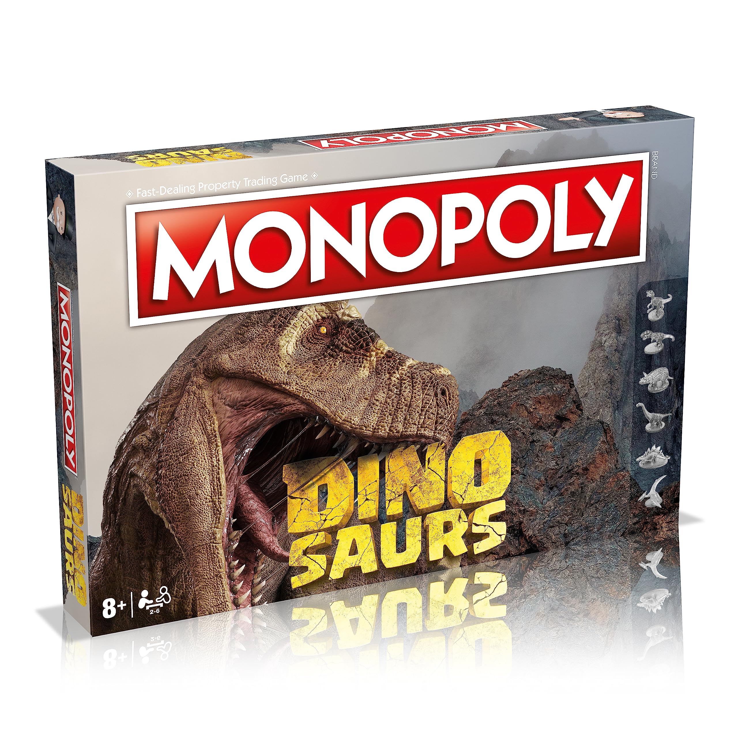 Monopoly Jeu de société Dinosaurs: Avancez vers T-Rex, Velociraptor ou Triceratops et échangez pour le succès Un excellent cadeau pour les joueurs à partir de 8 ans