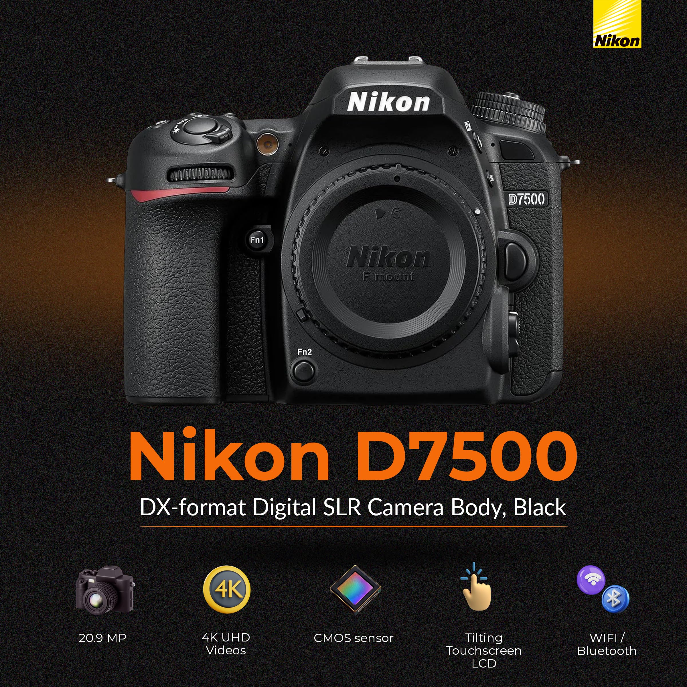 Amazon.com : Nikon D7500 DX-Format DSLR Camera with AF-S DX NIKKOR