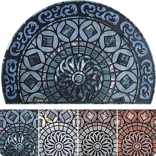 ubdyo Tapete cálido y elegante para puerta delantera, tapete de pelo bajo para puerta delantera, entrada exterior, atrapamiento de suciedad fangosa,