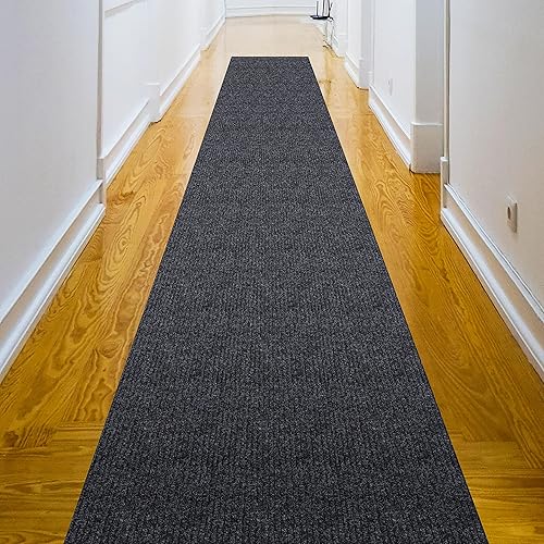 Miniatura 11 de Ottomanson Scrabe Rib Collection - Alfombra impermeable antideslizante de goma, diseño sólido, 2 x 19 pulgadas, para interiores y exteriores, 2 pies