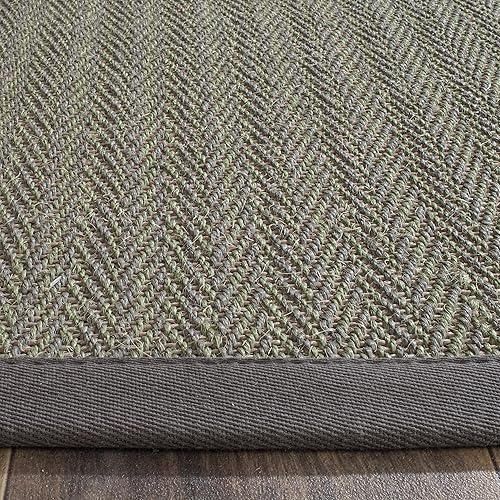 Miniatura 6 de SAFAVIEH Natural Fiber Collection NF444A - Alfombra decorativa de 3 x 5 pies, diseño de sisal en espiga de borde de espiga, fácil cuidado, ideal