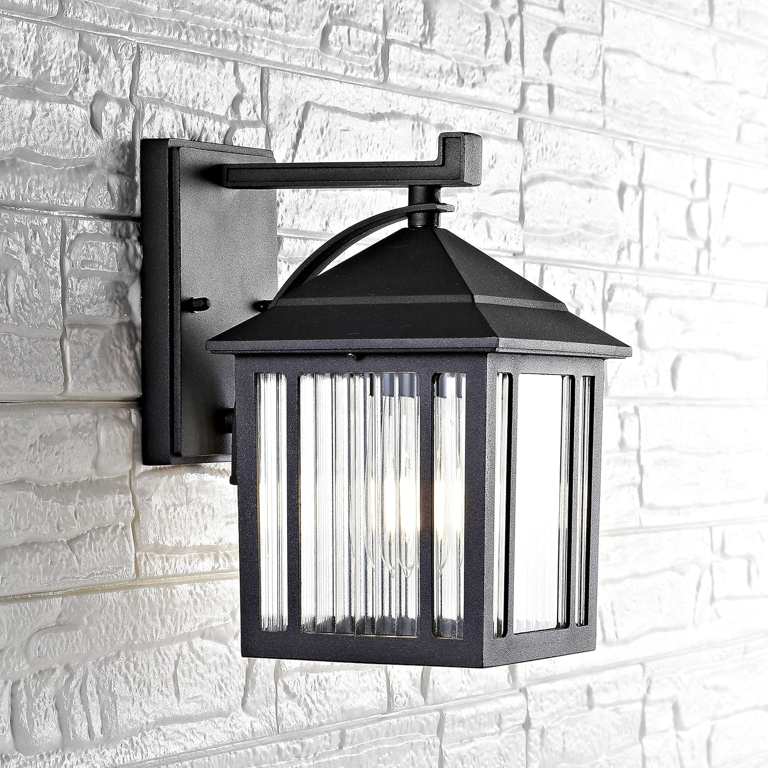 SAFAVIEH PLT4009A Lighting Ranzi Black Wall (LED Bulb Included) Outdoor Lantern