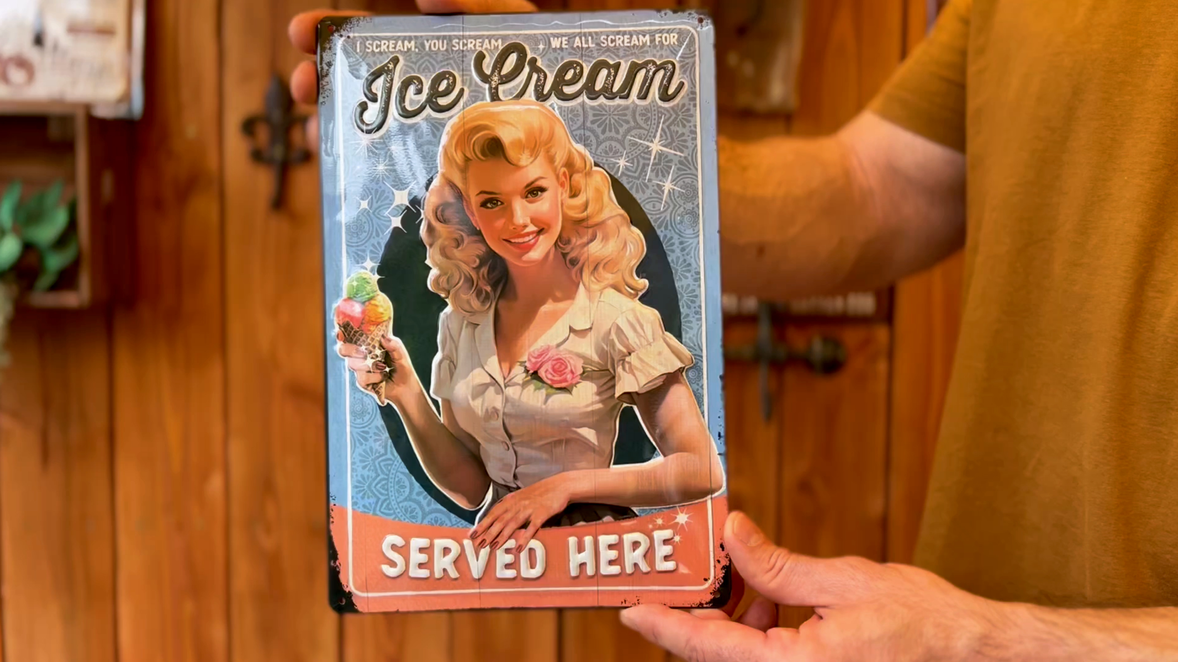 Amazon.com: LANOLU Vintage Tin Sign Retro Diner Decor ICE CREAM