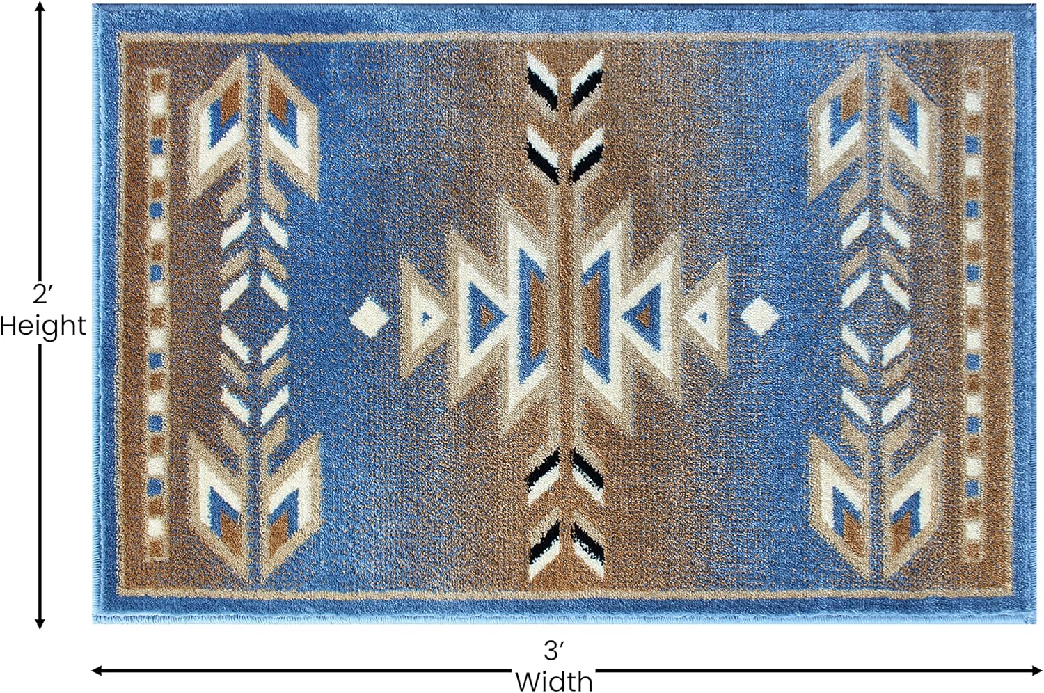 Masada Masada Rugs Southwest 2'x3' Native American Area Rug in Blue