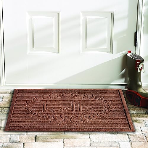 Miniatura 2 de Calloway Mills 103183660 Poly Hello - Tapete para interiores y exteriores, 3 pies x 5 pies, color marrón