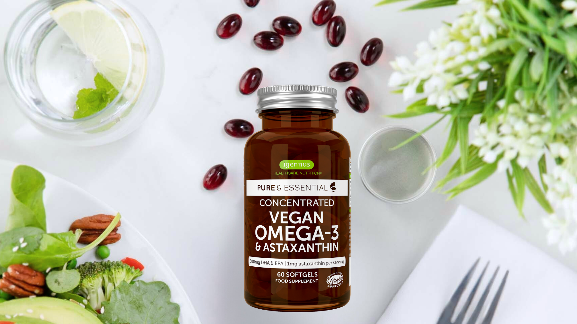 Amazon.com: Igennus Vegan Omega-3 Natural Algae Oil, DHA & EPA