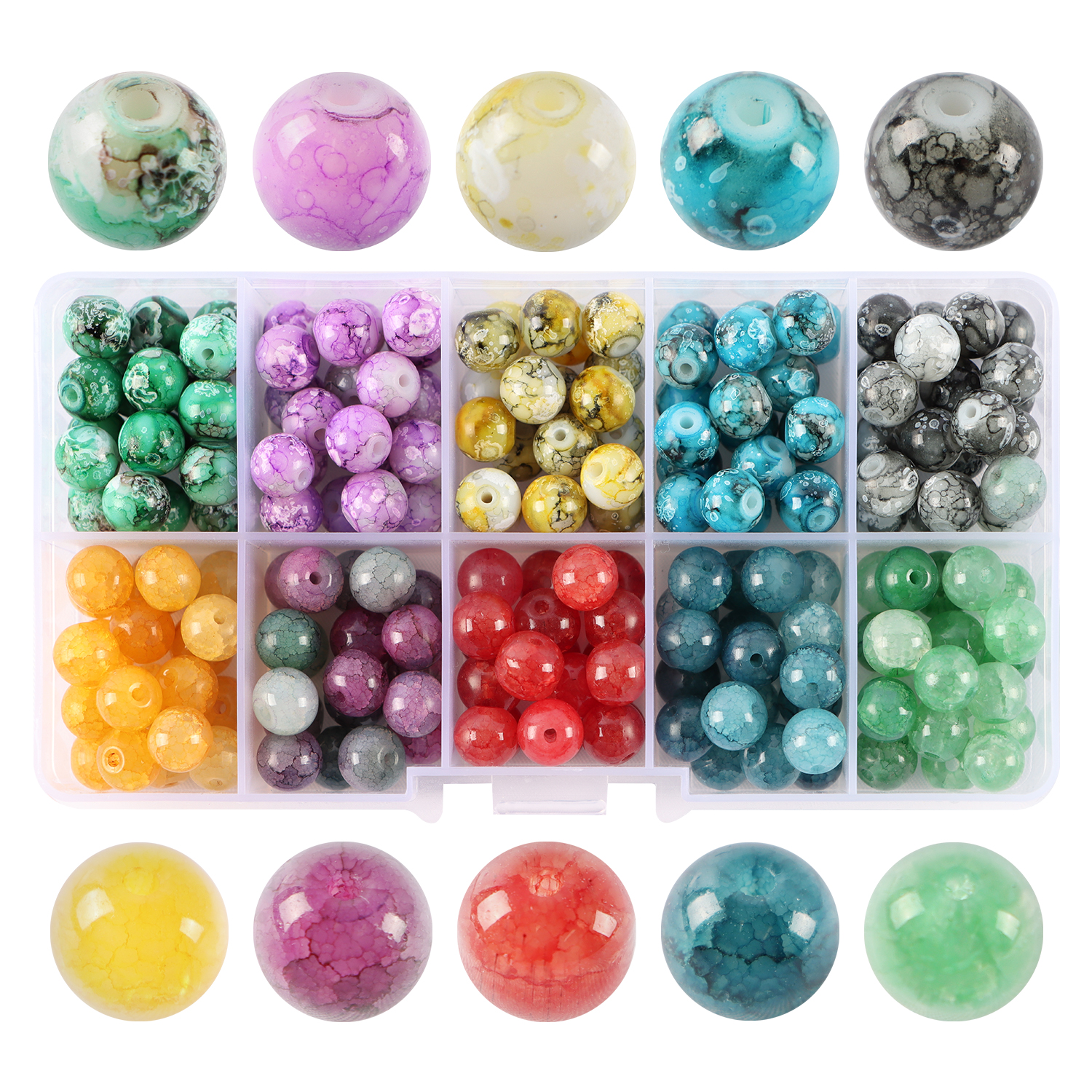 MILISTEN 200 Perle Luminose Al Buio Rotonde - Acrilico 1,1cm - Per Braccialetti E Collane Fai Da Te - 3