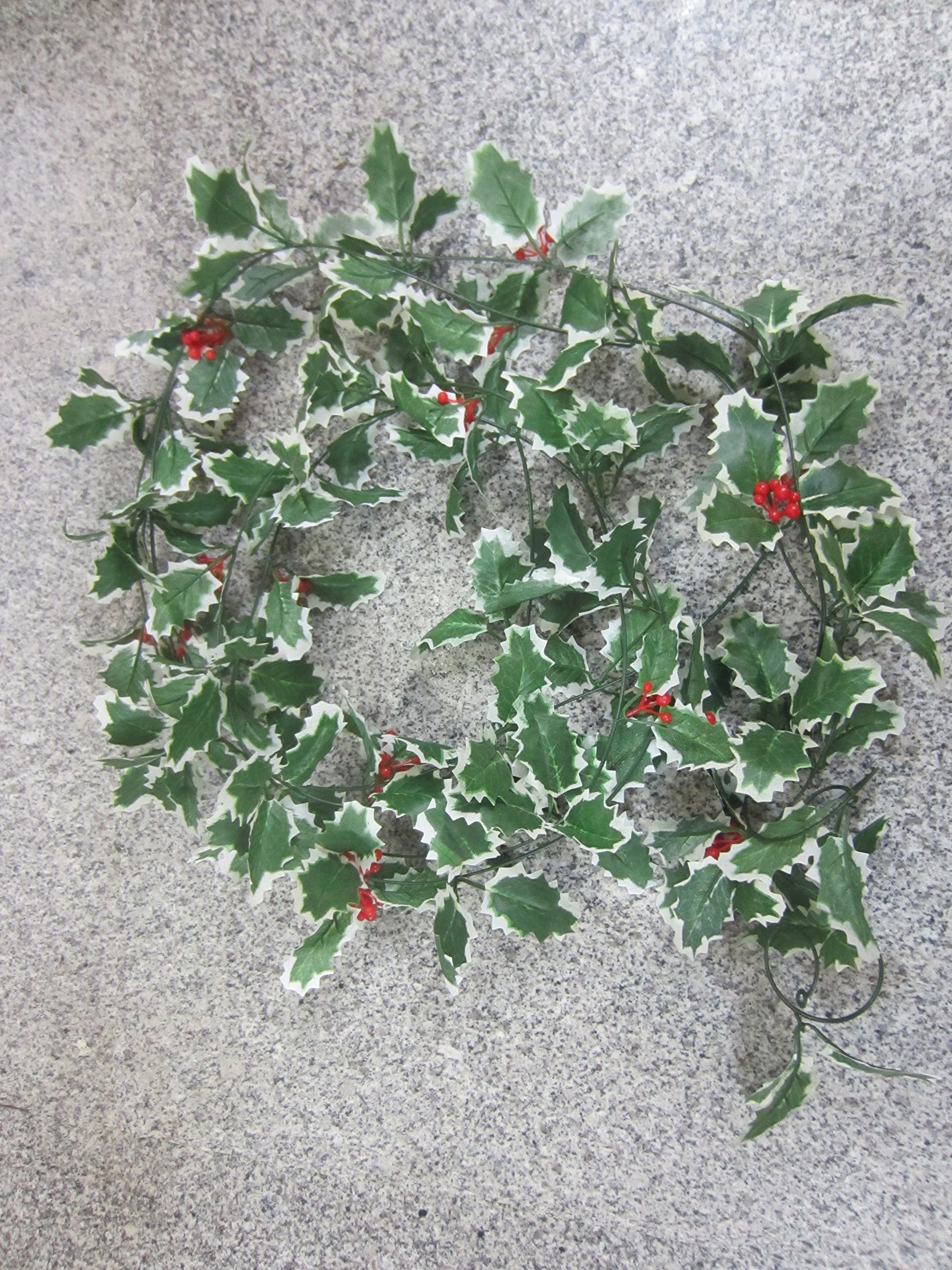 Best Artificial (Pack of 6) 7ft 210cm Christmas Holly Ivy Leaf Garland Strings with Berries Xmas
