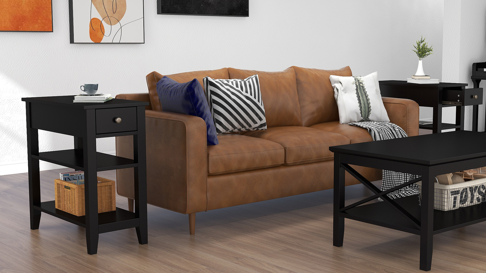 Amazon.com: ChooChoo Side Table Living Room with Drawer and Shelf