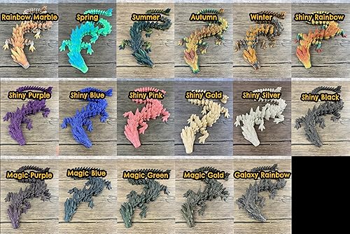 Miniatura 2 de Munnygrubbers - Juguete para ansiedad XL de dragón de cristal de 26 pulgadas - Resistente - Figura coleccionable de plástico articulado flexible