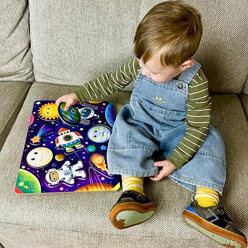 Miniatura 3 de The Learning Journey Rompecabezas espacial Lift & Learn  Rompecabezas de 26 piezas  Rompecabezas de astronauta luna sol para niños pequeños  Juegos