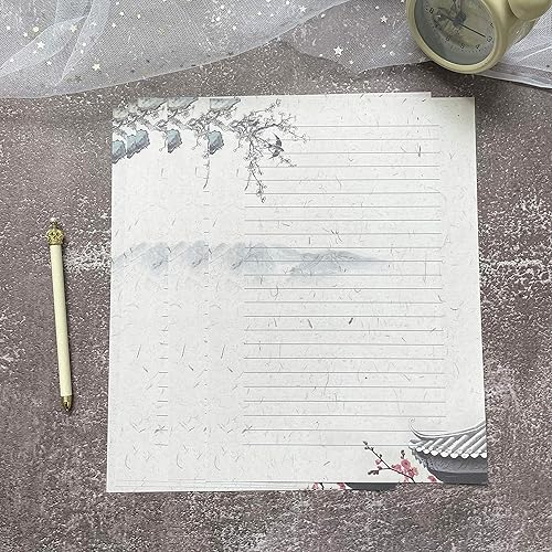 Miniatura 9 de 50 papeles de papelería de escritura, papel de papelería forrado para escribir cartas, papel de carta vintage con líneas, 100 GSM, tamaño A4, 10