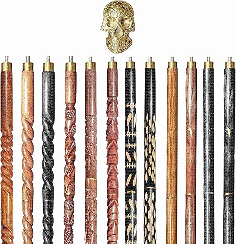 Miniatura 1 de A.A.Nauticals - Bastón de madera para hombres y mujeres, mango de calavera, vintage, hecho a mano, personalizado y plegable, regalo para hombres