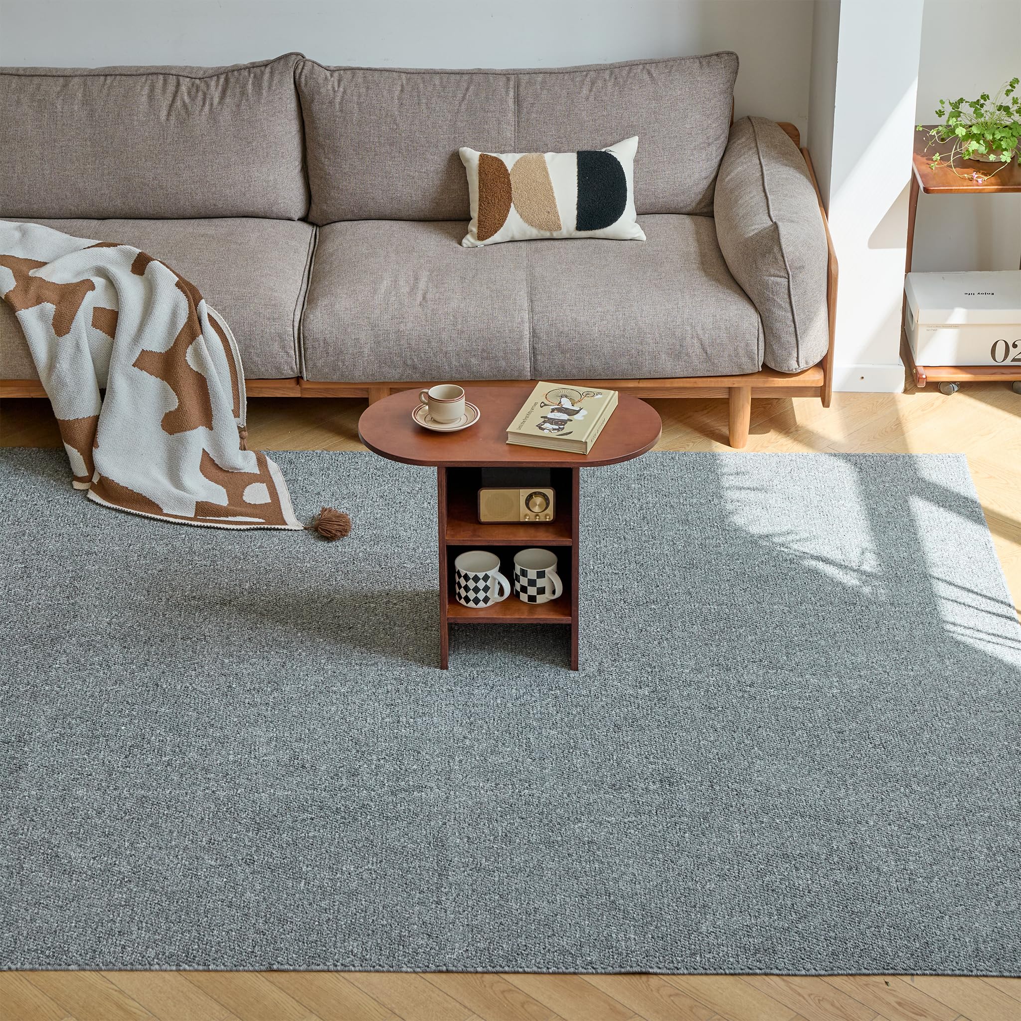 Amazon | FLIIRITAIA カーペット グレー 200×250cm 約3畳 約1畳