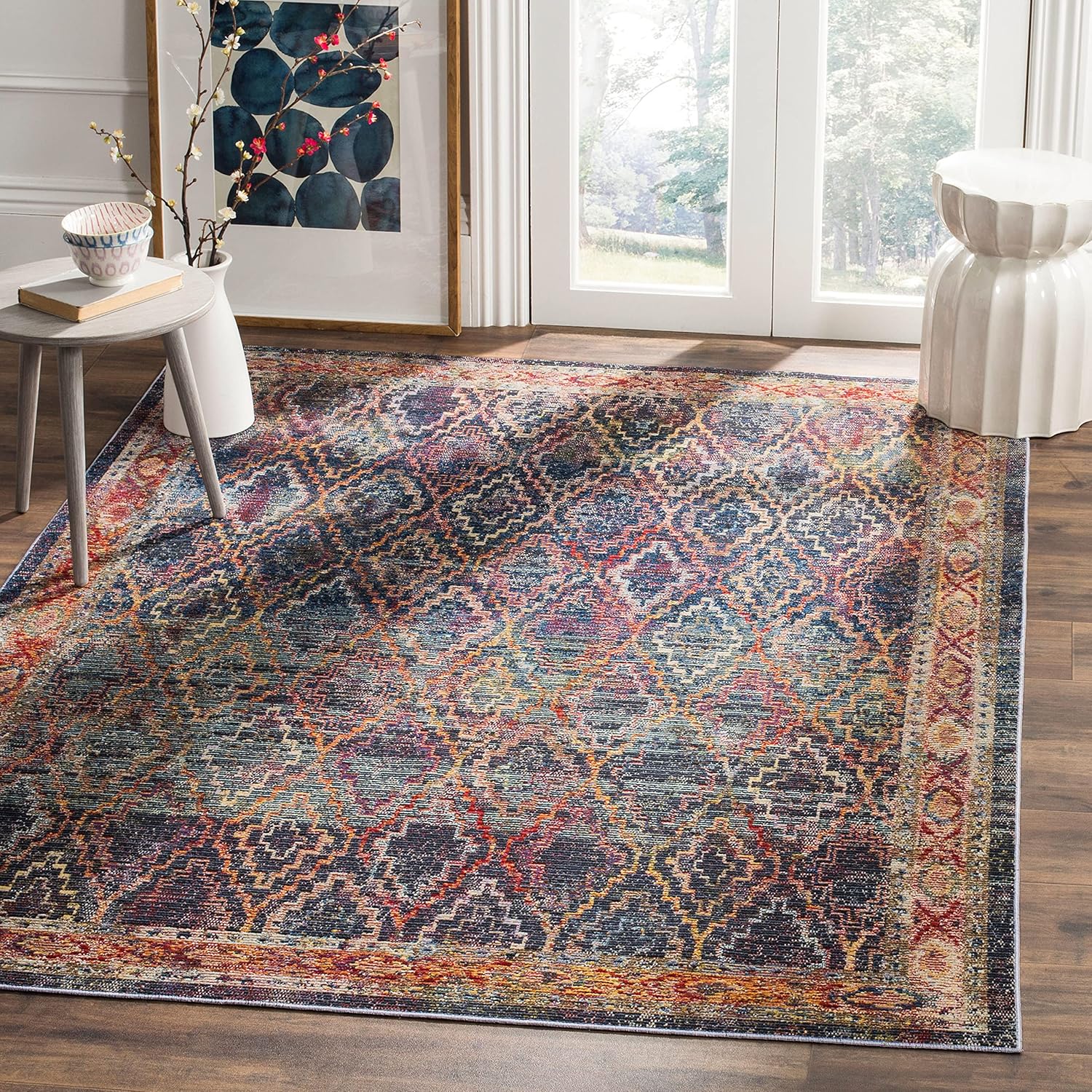 SAFAVIEH Harmony Collection Runner Rug - 2'2" x 7', Cream & Rose, Oriental Design, Non-Shedding & Easy Care, Ideal for High Traffic Areas in Living Room, Bedroom (HMY407B)