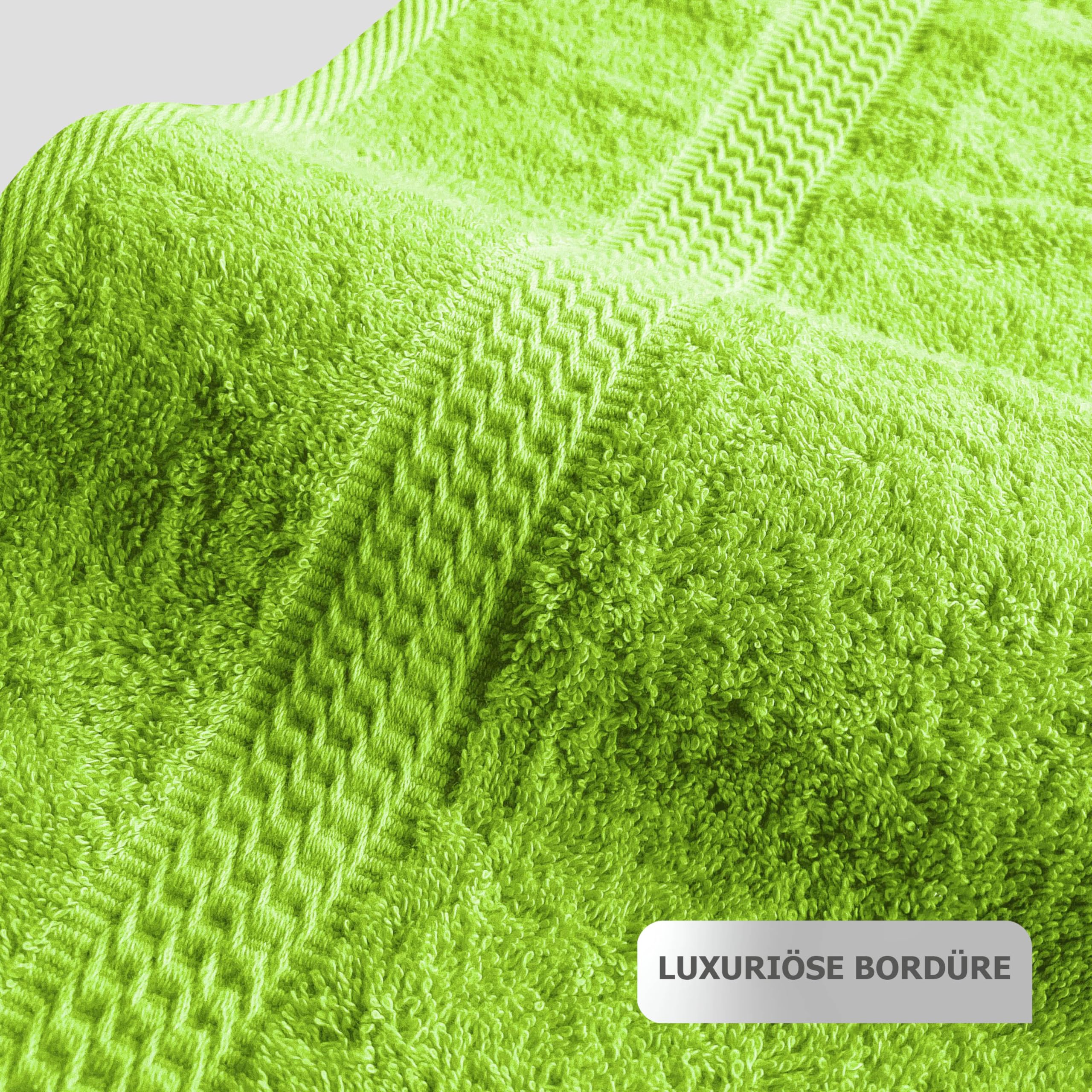 Class Home Collection 12 TLG Frottee Handtücher Set | Gästetuch | Handtuch | Duschtuch | Waschhandschuh | Apfelgrün