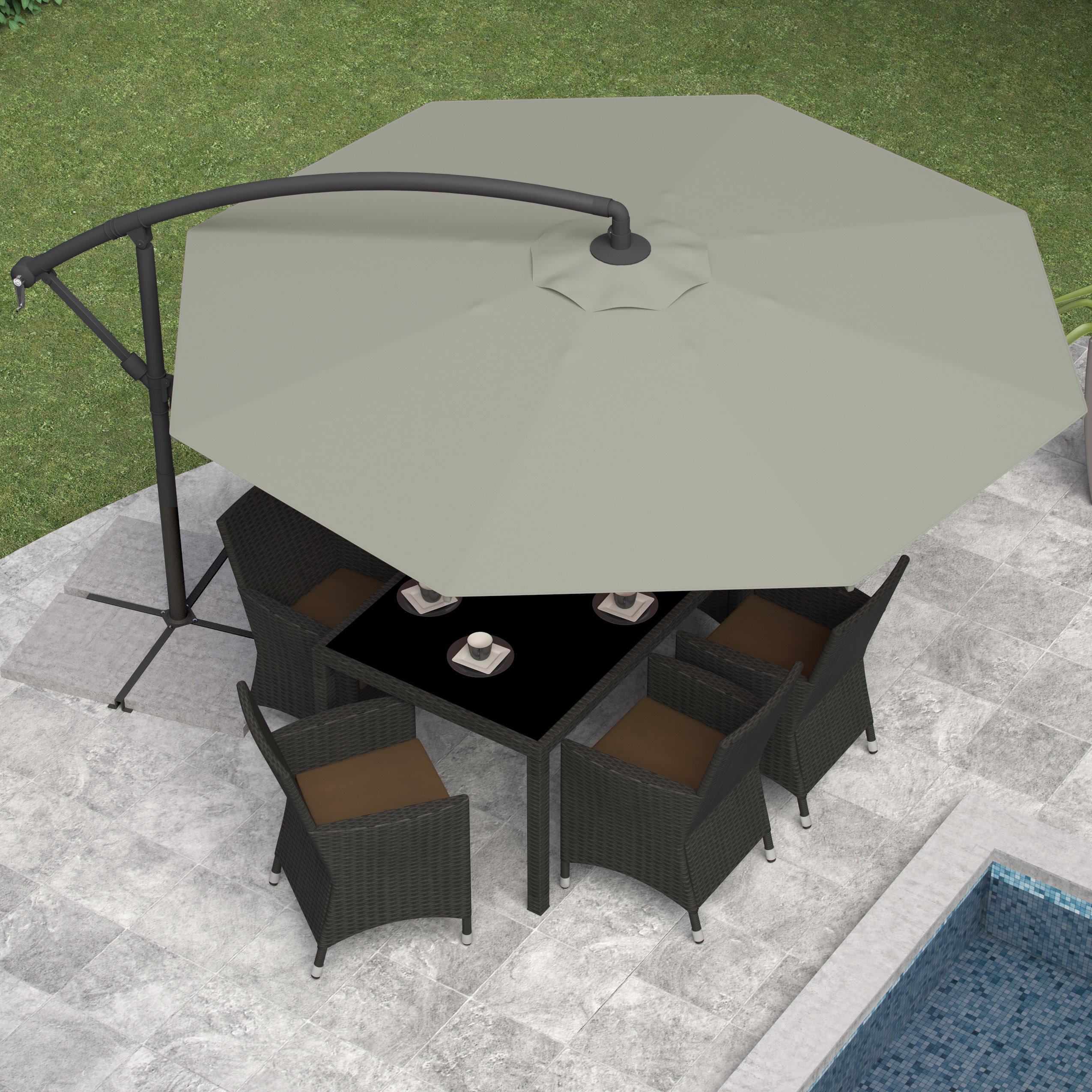 corliving offset patio umbrella ppu 440 9.5ft Tilting Umbrella, Outdoor Hanging with Crank and Cross Base, For Backyard, Deck, Garden, Patio, Sand Grey Patio, Lawn & Garden electric skatebaord bag Dr. Prepare 700-lumens 3200mAh Size:9 Plus Black/Silver