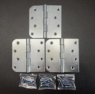 Reversible Full Mortise Combination Butt Hinge, Steel Door Hinge, 4 in (102 mm), Zinc Plated Finish, (3 Pack)