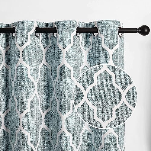 StangH Cortinas opacas de color verde azulado para sala de estar, 84 pulgadas de largo, resistentes al calor, cortinas de ventana con aislamiento