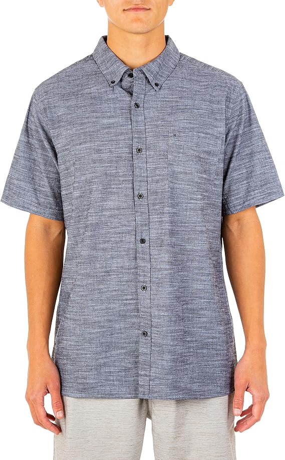 Textured Short Sleeve Button Up 