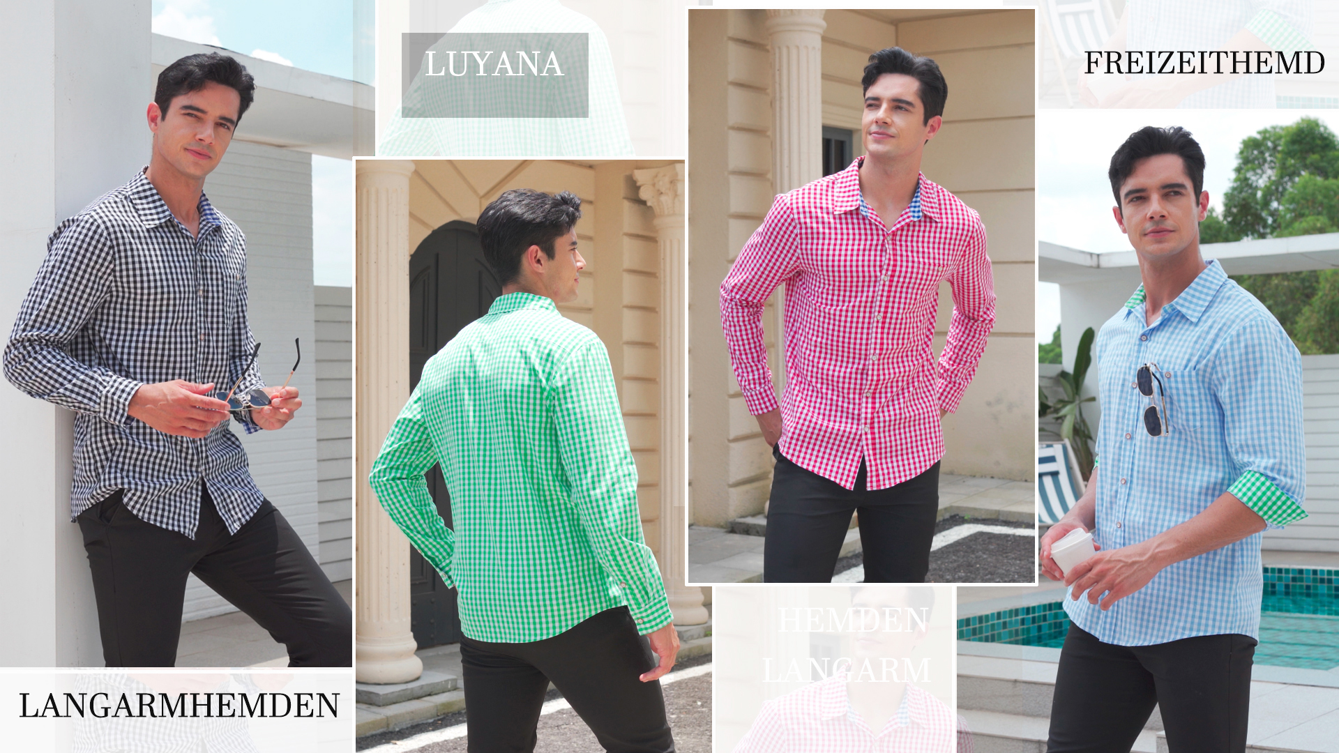 FNKDOR Trachtenhemd Herren Kurzarm - Baumwolle Karohemd Für Oktoberfest