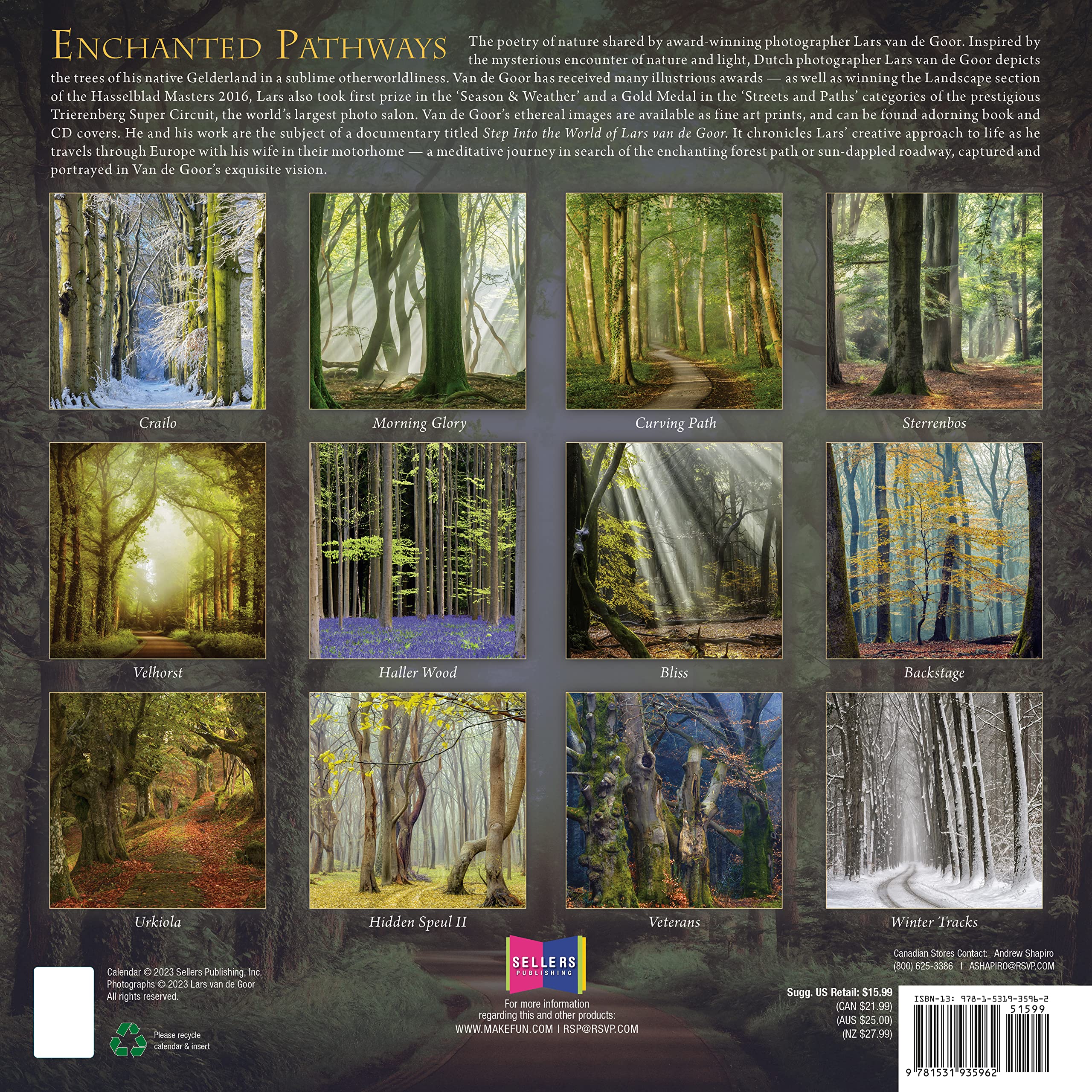 Amazon.com: Enchanted Pathways 2024 Wall Calendar — The Photography of Lars  Van de Goor, 12" x 12" : Van De Goor, Lars: Office Products