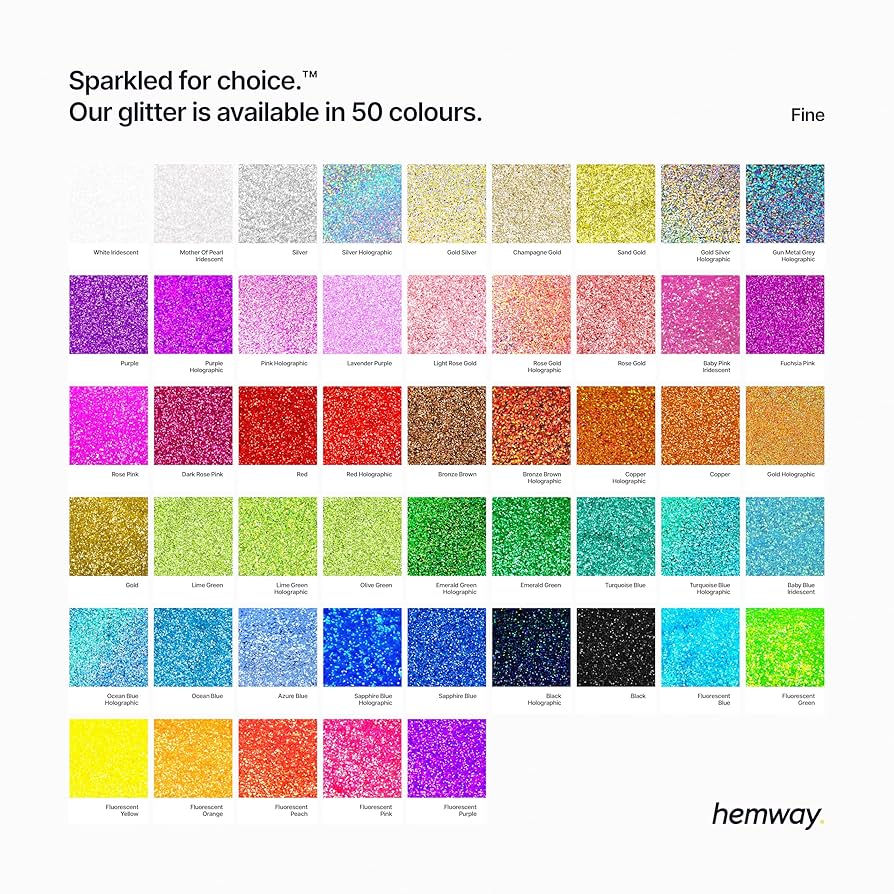 Hemway Premium Glitter Shaker - Silver | 130g Chunky Metallic