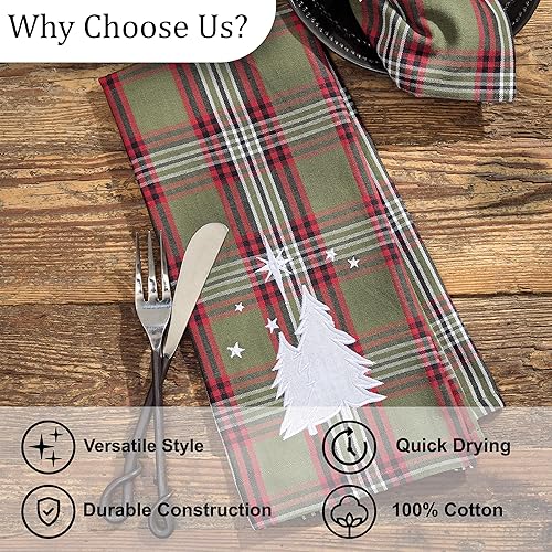 Miniatura 6 de Park Designs North Star - Juego de 2 paños de cocina decorativos con diseño de árbol de Navidad blanco para decoración de invierno y vacaciones,