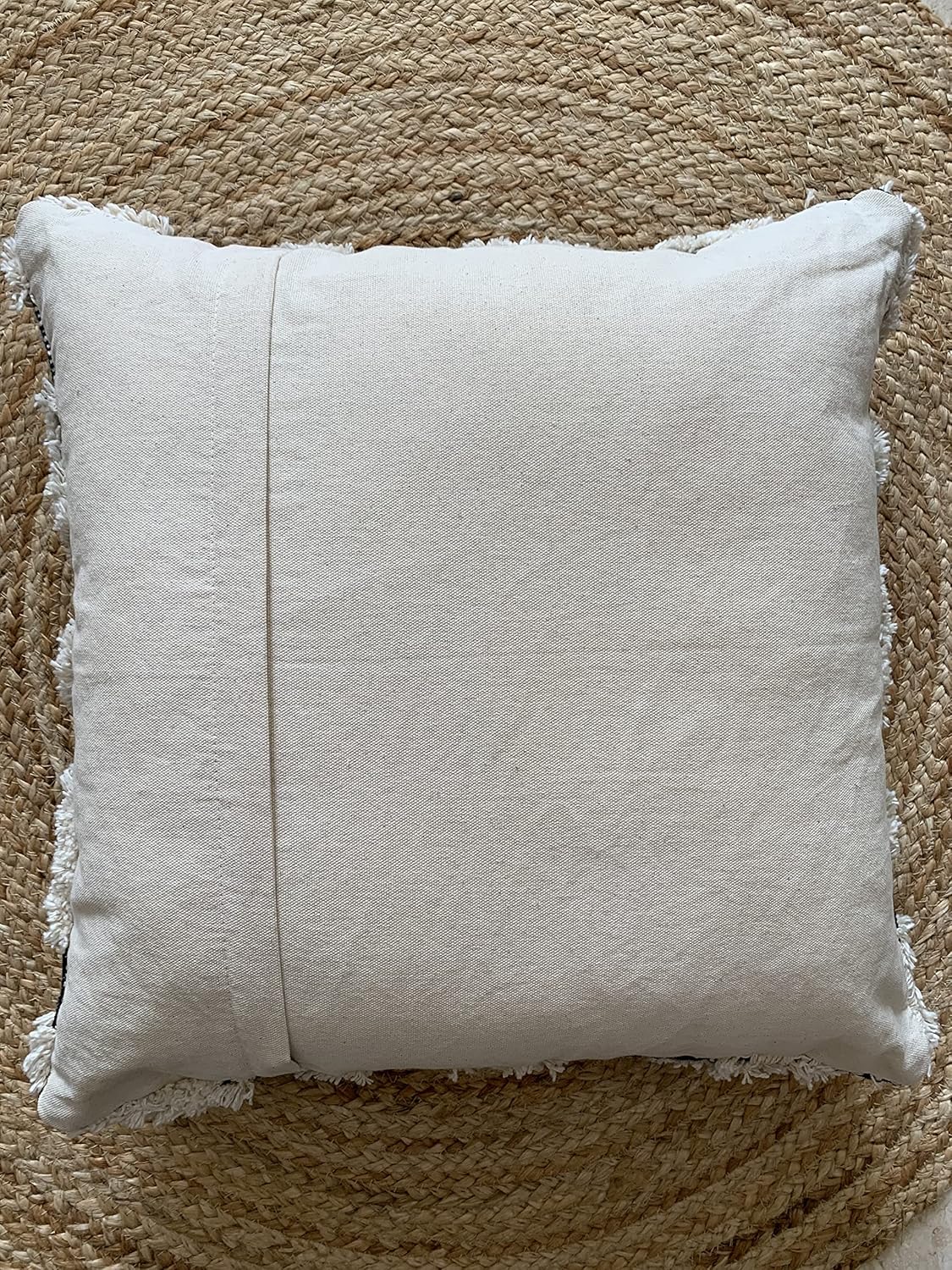 Set of 2 Boho Throw Pillow Covers for Couch, 18 x 18 & 20 x20 Inch Cotton Hand-Woven Tufted Decorative Pillows Covers Bedroom Living Room, Farmhouse (18x18)