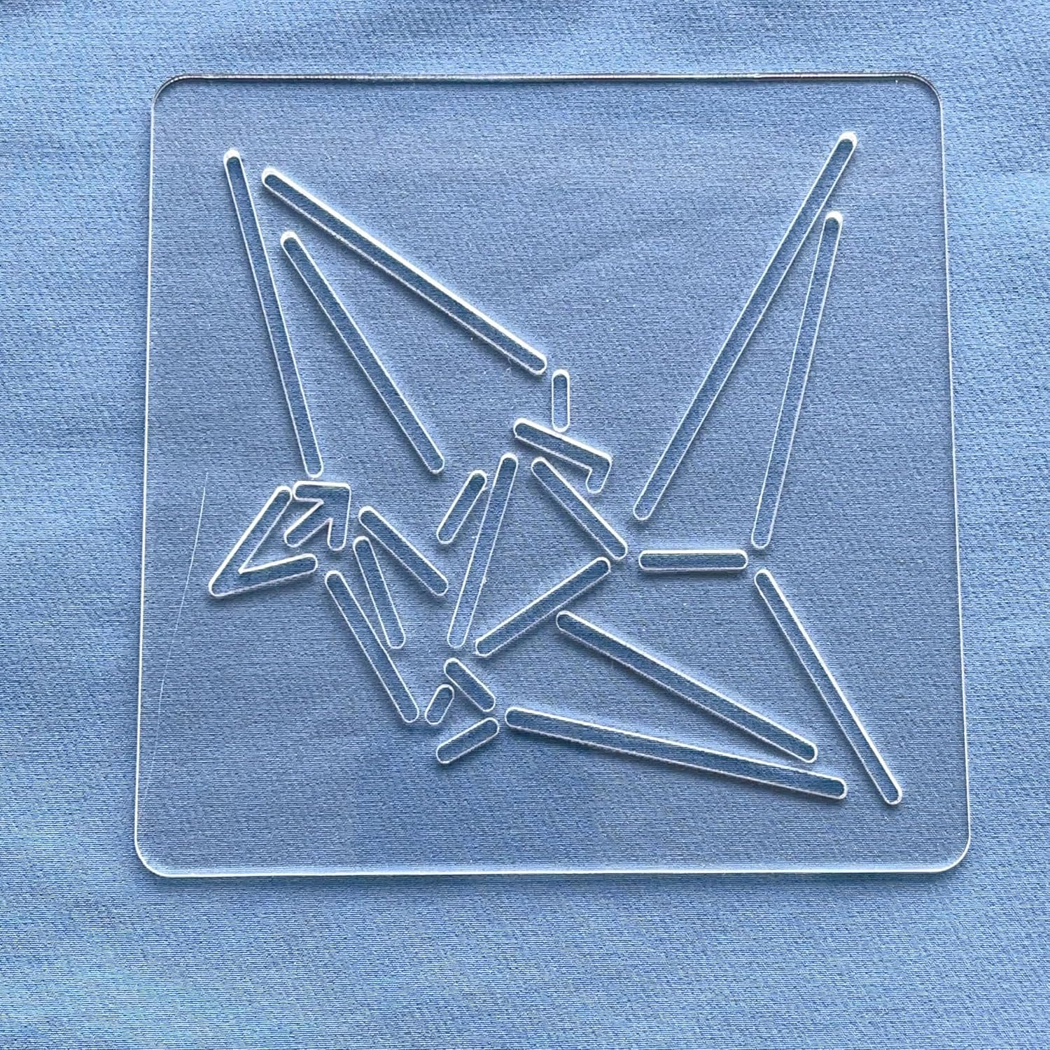 Acrylic Sashiko Stencil, Embroidery Pattern Template, Quilting Stencil Tool, 12 x 12cm (Pattern F)