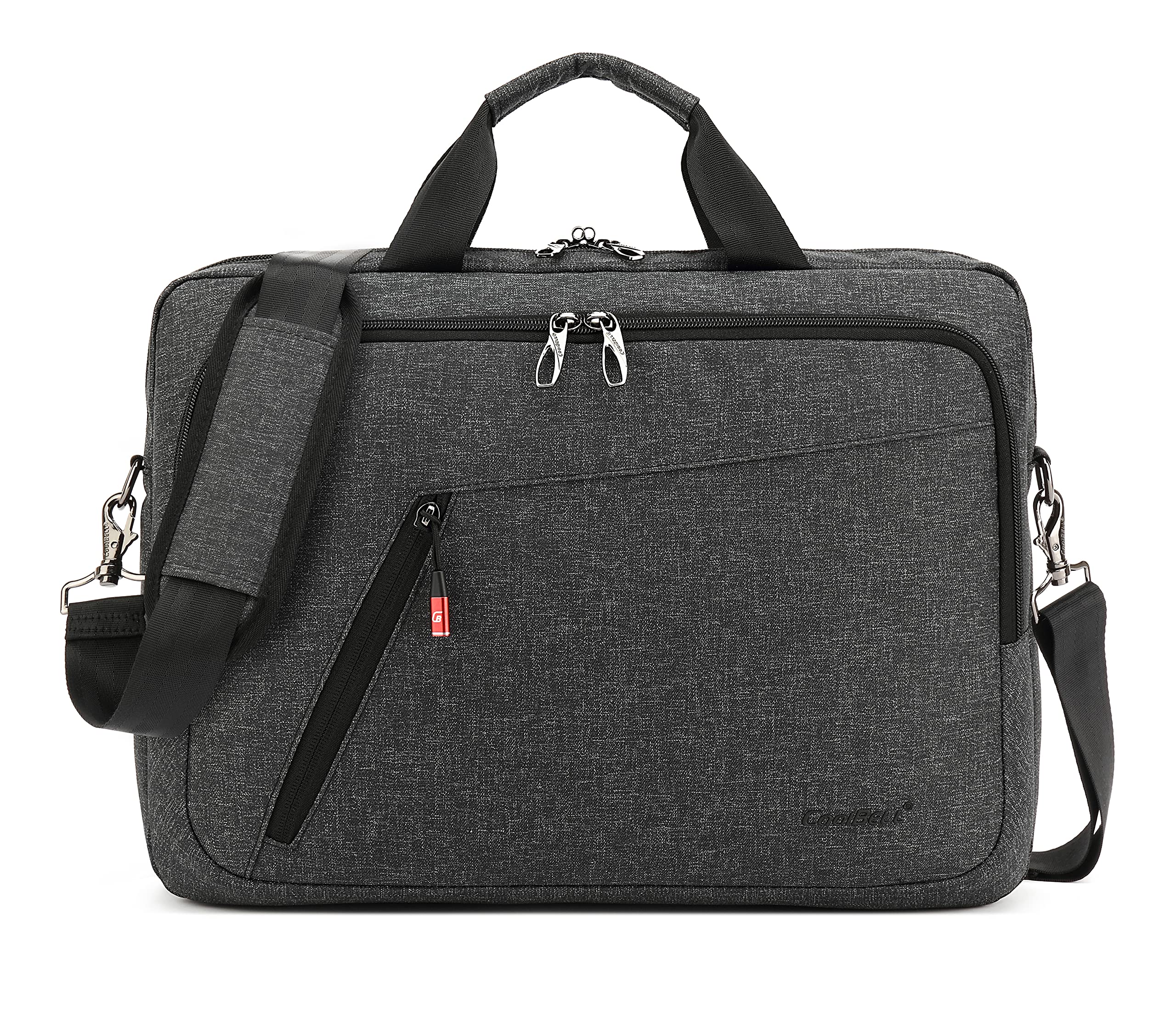 THE CLOWNFISH Coolbell Unisex Water Resistant Nylon 15.6 Inch Laptop Messenger Bag Briefcase Handbag (Black) (B09DGBCHDP) Amazon Price History, Amazon Price Tracker