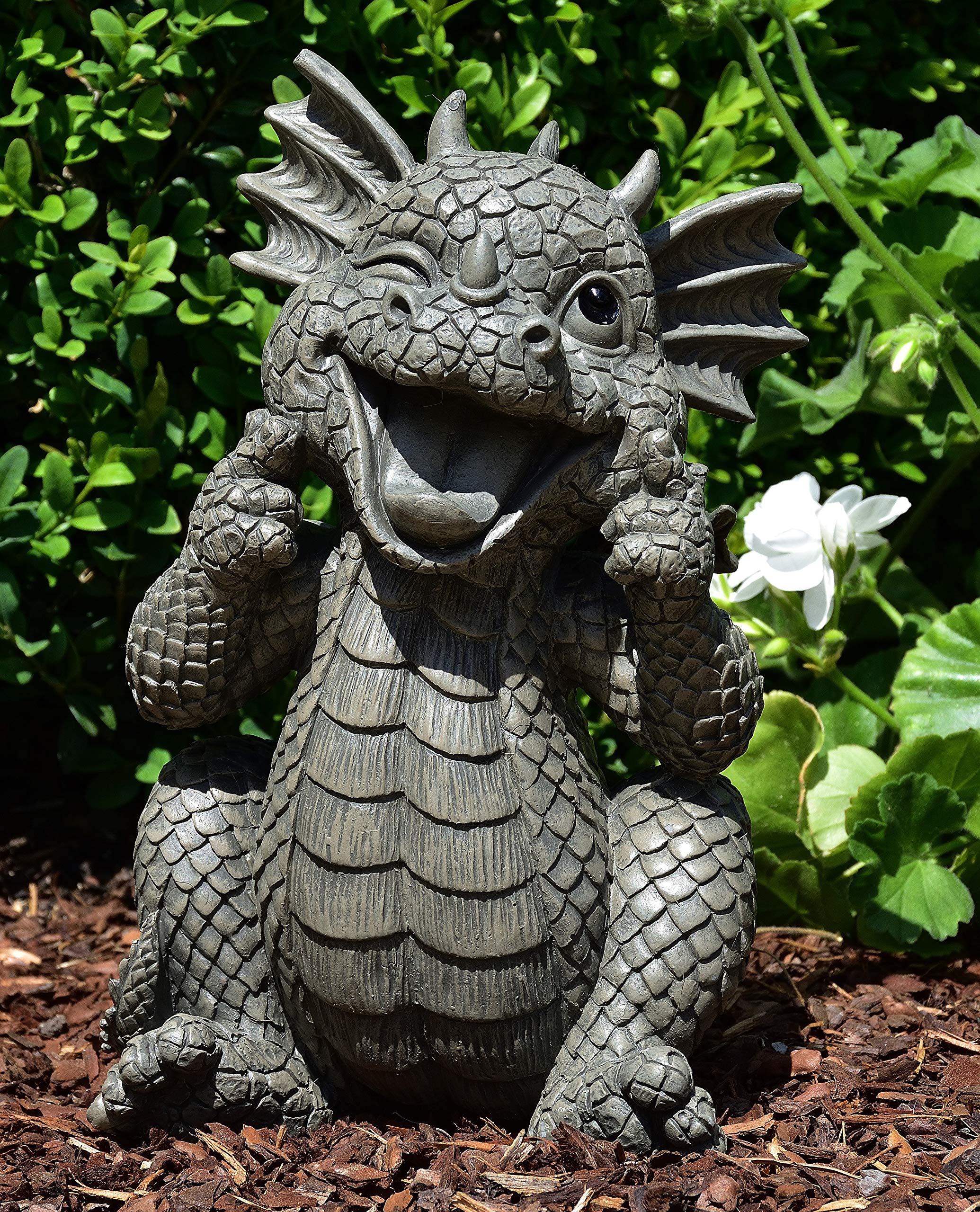 Gartendrache lacht - Garten, Figur, Drache, Lustig