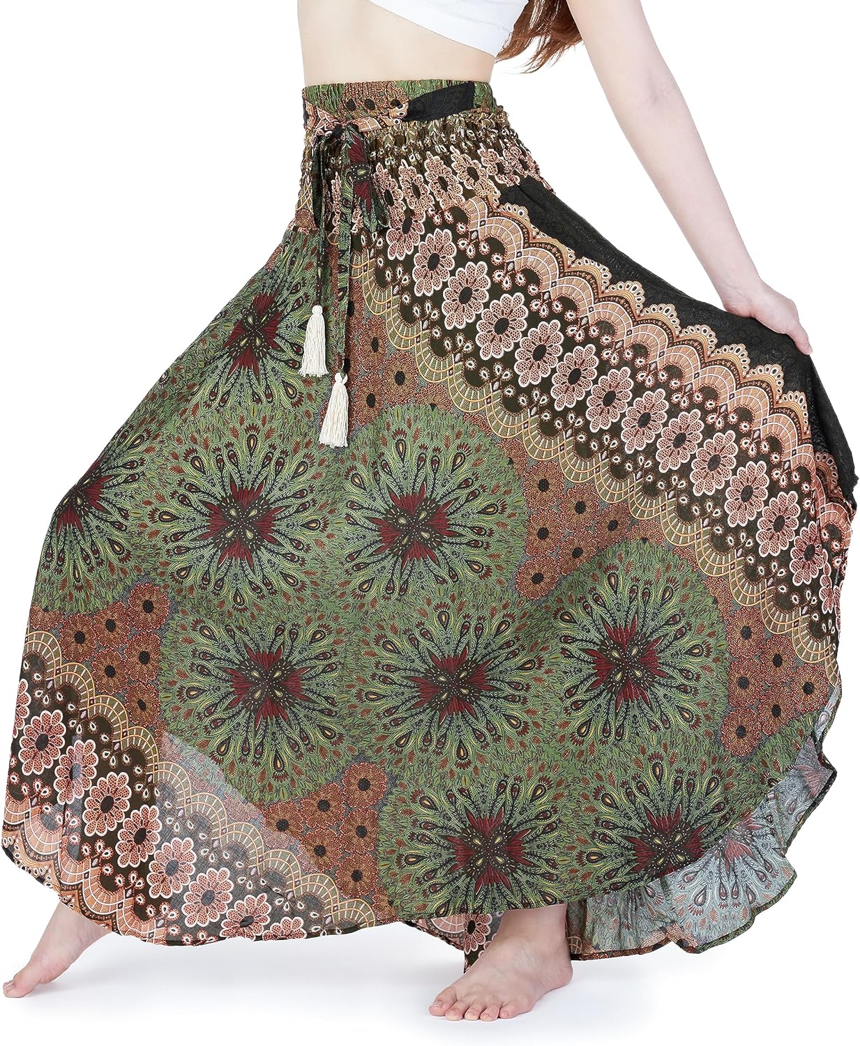 Lannaclothesdesign Women's Long Maxi Skirt Bohemian Gypsy Hippie Style Clothing Boho Skirts