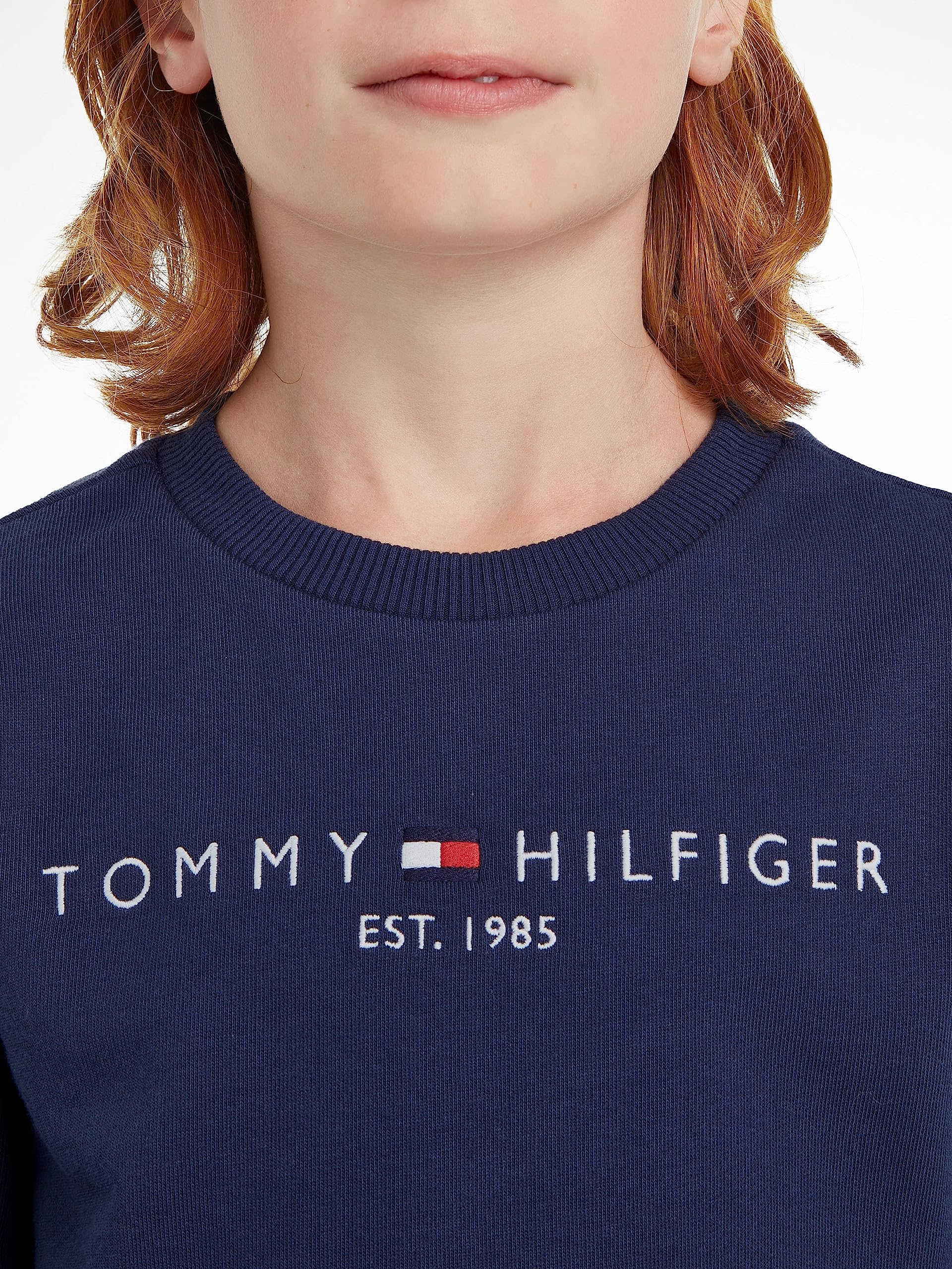 Tommy Hilfiger Felpa Bambini Unisex Essential Sweatshirt senza Cappuccio