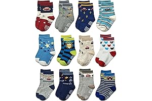 RATIVE Anti Slip Crew Socks For Baby Boys