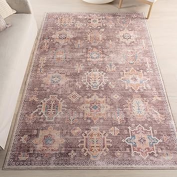nuLOOM 8' x 10' Machine Washable Area Rug with Waterproof Spill Proof Surface, Non Slip Backing and Stain Resistant for Living Room, Bedroom, Kitchen, Dining Room, Philomena Brown