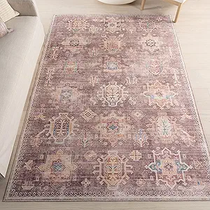 nuLOOM 8' x 10' Machine Washable Area Rug with Waterproof Spill Proof Surface, Non Slip Backing and Stain Resistant for Living Room, Bedroom, Kitchen, Dining Room, Philomena Brown