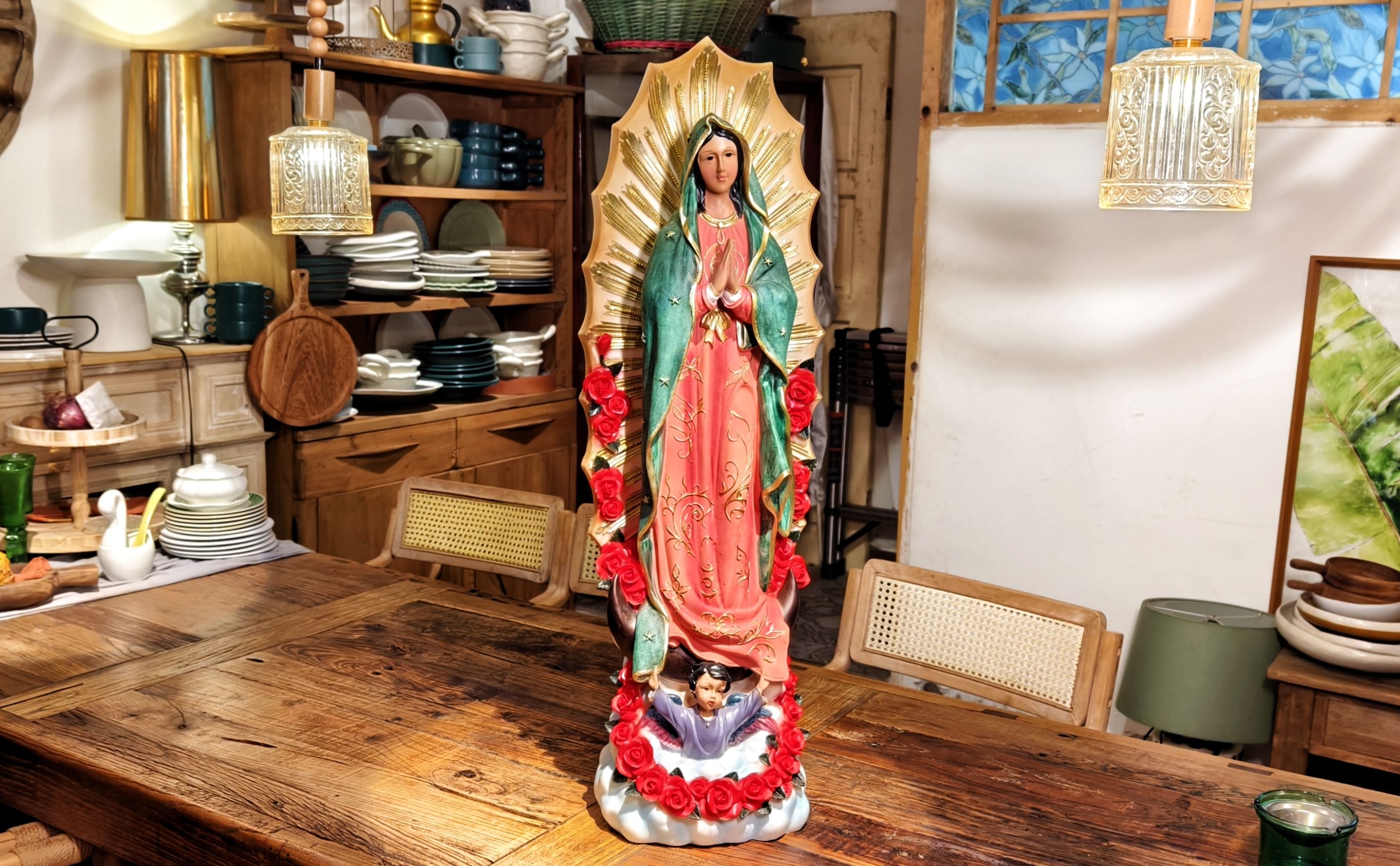 Estatua religiosa de Nuestra Señora de Guadalupe 36 pulgadas alta miniatura 7