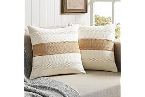 2 Packs Cotton Throw Pillow Covers 18x18 Inch