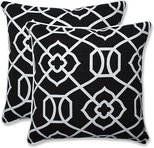 Vista 41 de Pillow Perfect Trellis - Almohadas para interiores y exteriores, 2 unidades, lumbares, 11.5 x 18.5, negro Kirkland negro