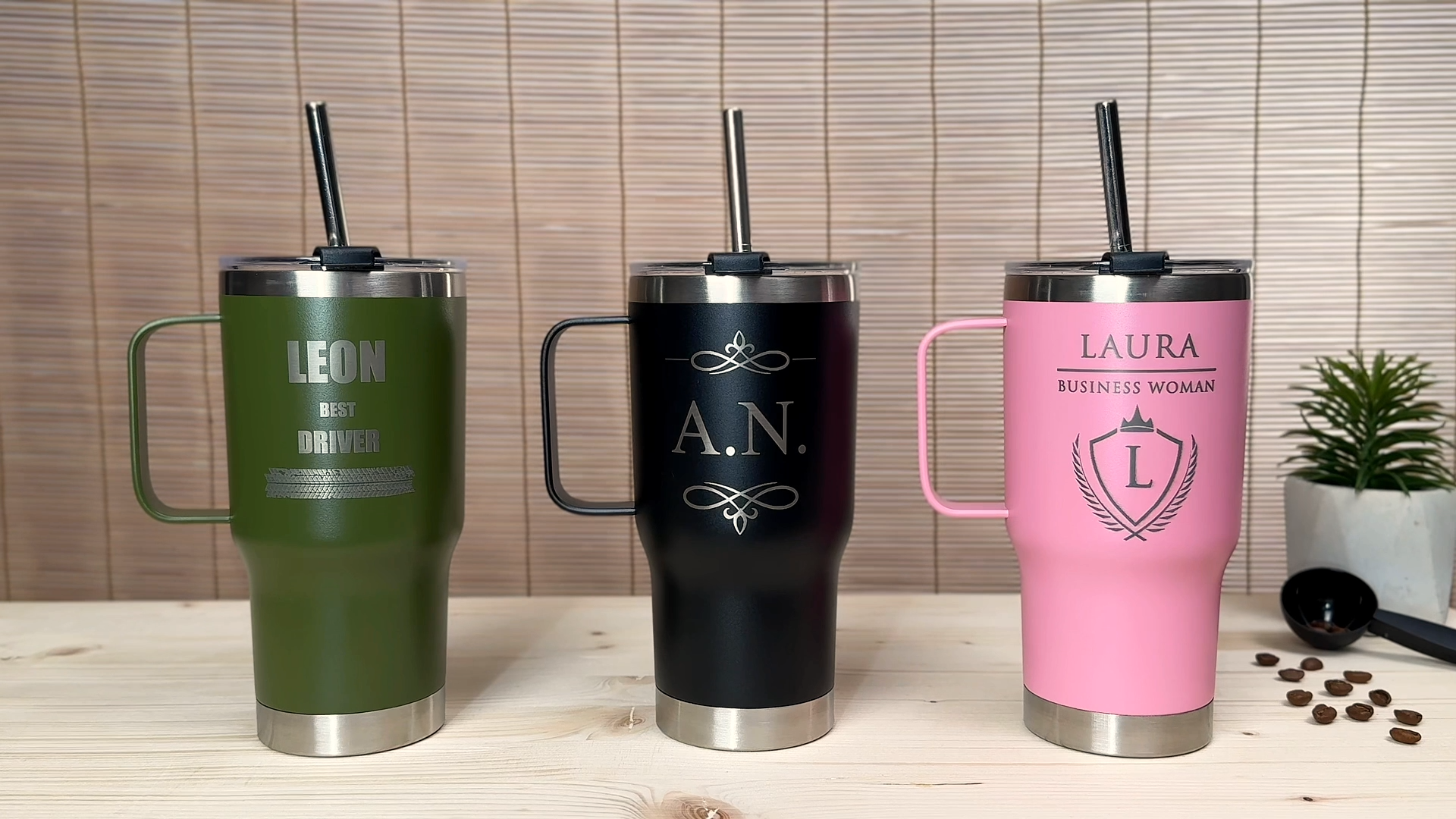 Tazza Termica Con Manico E Cannuccia - Bicchiere Isolante Da Viaggio Per Bevande Calde E Fredde - Foto 4