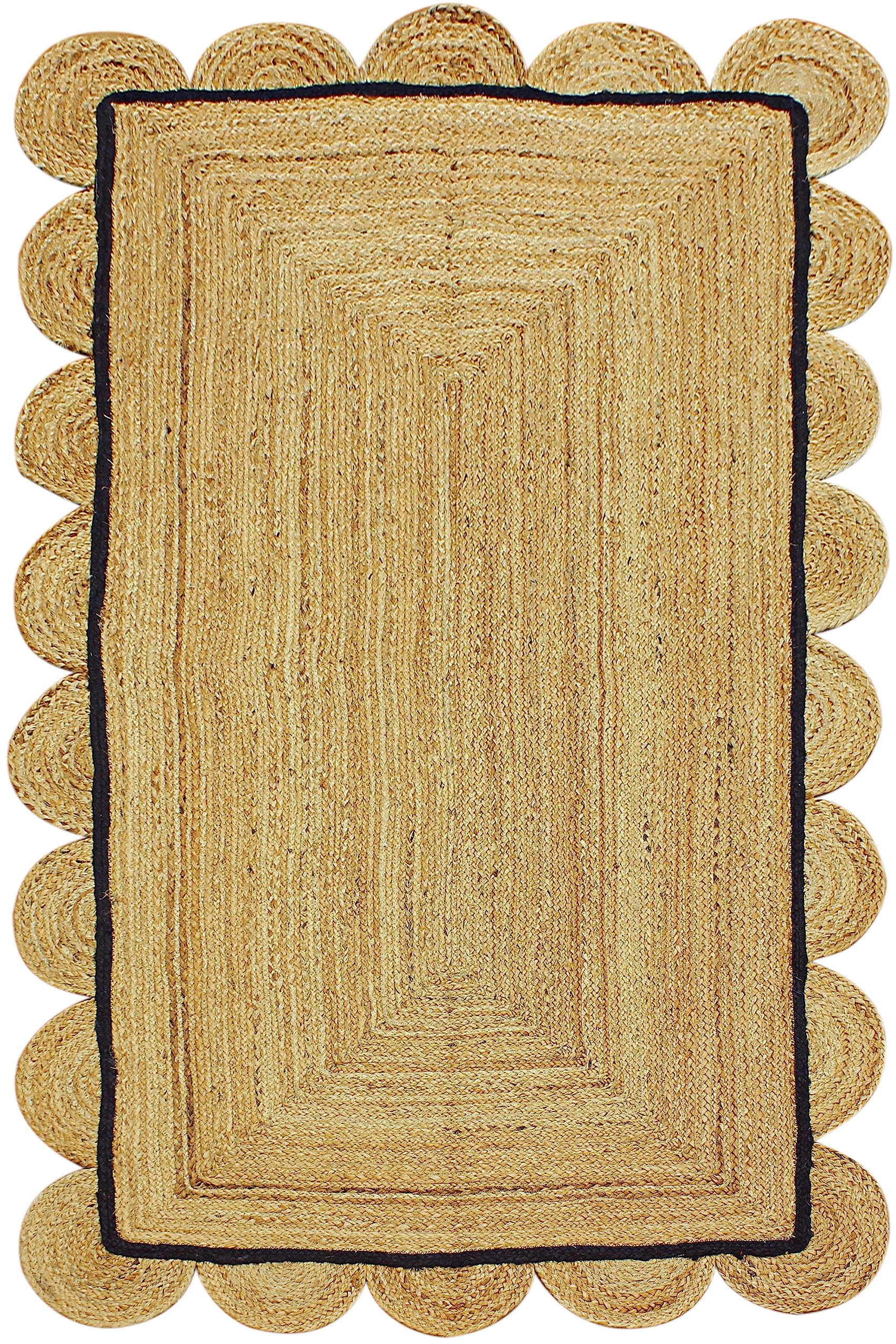 Tapis de salon en jute tressé pour une terrasse bohème
